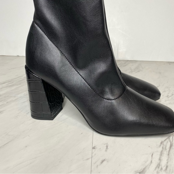 New! Franco Sarto Harmond Black Faux Leather Bootie 8 1/2 W - Picture 9 of 14